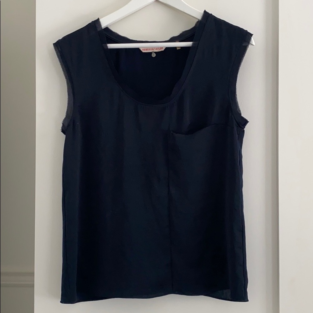 Rebecca Taylor Navy Silk Shirt